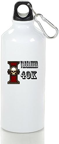 ZOENA Miniature Wargame Game Poster Portable Aluminum Climbing Flask White With Carabiner Hook,400-600ml /6.5OZ