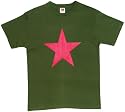 Red Star - Olive One-Sided Red Imprinted T-Shirt / Tee