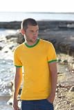 Fruit of the Loom mens plain 100% cotton ringer t-shirt