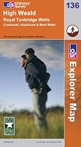 Ordnance Survey Explorer Map 136 High Weald, Royal Tunbridge Wells