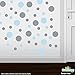 Set of 30 - Circles Polka Dots Vinyl Wall Graphic Decals Stickers (Baby Blue/Metallic Silver)