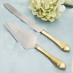 Gold Parisian Romance Cake Server Set