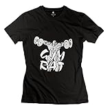 Jiaso Women's Gym Rat Weightlifter T-shirts X-Large Black