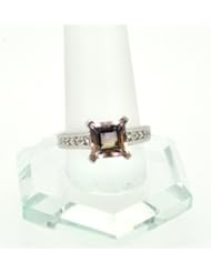 14K White Gold Diamond/Bicolor Tourmaline Ring