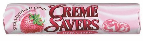 Creme Savers Hard Candy Strawberries & Creme, 1.5-Ounce Rolls (Pack of 30) by Hard Candy
