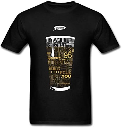FLLVXP Men's Beer Glass With Words T-shirt Black XXL