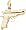 Pistol Charm, Gold Plated Silver