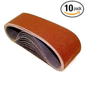 SAIT 63238 Open Coat Aluminum Oxide 3-Inch x 18-Inch AO-X 150 Grit Sanding Belt - 10 Pack