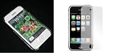Transparent Clear Crystal Snap-on Cover Case + Clear Reusable LCD Screen Protector for Apple iPhone 
