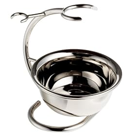 Truefitt & Hill Curved Brush and Razor Stand with Bowl, Chrome