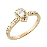14K Rose Gold Pear-Shaped Moissanite Ring with Pave Diamond Accents - 7
