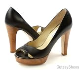 STEVE MADDEN Glamor Black Peek Toe Pumps