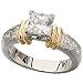 14K Two Tone Diamond Engagement Ring (Center stone is not included)