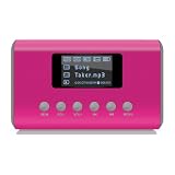 Visual Land ME-909-PNK Mini MP3 Boombox Speaker for MicroSD/SD/USB Flash/Line In and Out/FM Radio (Pink)