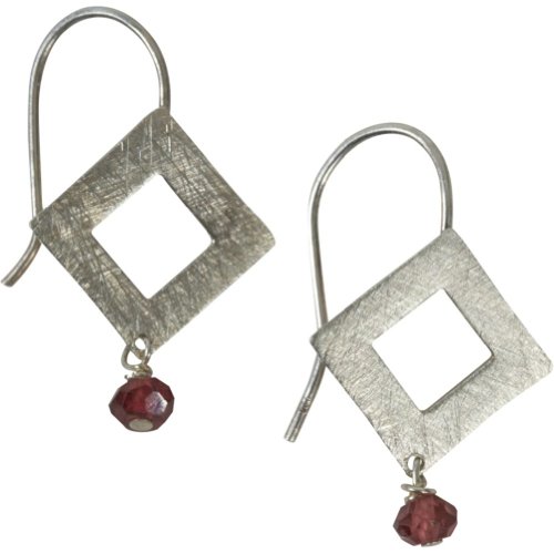 Zina Kao Exclusives Brushed Open Diamond Earring (Sterling Silver)
