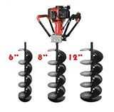 XtremepowerUS 3 Bits(6", 8", 12") V-Type 55CC 2 Stroke Gas Post Hole Digger