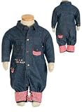 Denim Snap Front Camping Hippo Jumpsuit