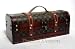 14 in w x 6 in d x 5.5 in ht, Wood Leather Embossed Wine Carrier Holder