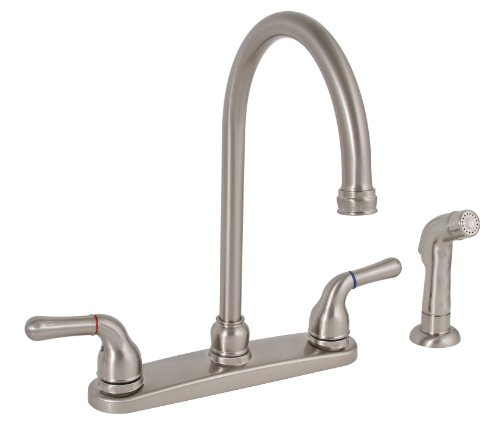 Premier 120174 Sanibel Two-Handle Kitchen Faucet with Matching Spray, Brushed Nickel