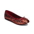 Women's Cute Ballet Flat Shoes RUBY SLIPPERS Red Glitter Bow Dorothy Costume Wizard of Oz