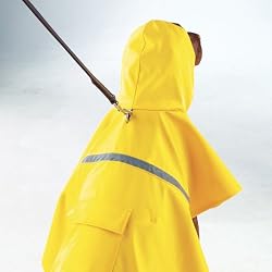 Guardian Gear Vinyl Dog Rain Jacket with Reflective Strip, Medium, Yellow