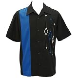 Retro Bowling Shirt -- Blue Diamond