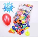 Water Bomb Water Balloons Party Pack - 500 Count Water Bombs (Assorted Colors) with an Easy-Fill Hose Adapter