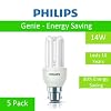 5 Pack of 14w Genie Philips Energy Saving Light Bulbs BC / B22 / Bayonet Cap Fitting (14 watt => 75 watt Equivalent)