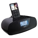 iLive iC308B Dual Alarm Projection Clock Radio with Nature Sounds and Dock for iPod (Black)