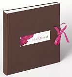 Produkt-Bild: Walther UH-133 Hochzeitsalbum Orchidee, braun, mit Ausstanzung, Schleifenbindung in Geschenkbox, 28 x 30,5 cm, 40 wei&szlig;e Seiten