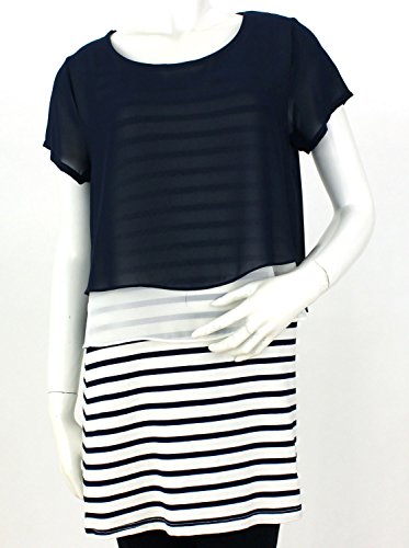 ATELIER SIX【アトリエシックス】　クレープシフォンボーダー柄のチュニックアンサンブル