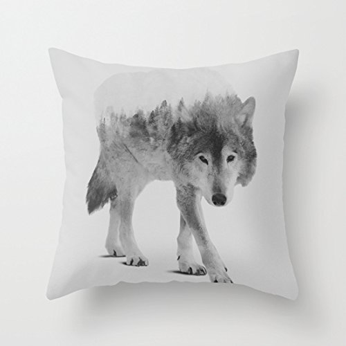 Wolf Pillow Covers Decorative 18 x 18 Accent Pillows Cushion Covers for Couch