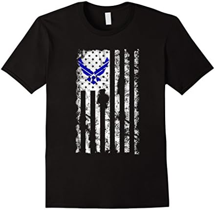 Men's Air Force US Flag Shirt Large Black