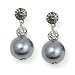 Light Gray 12mm Faux Pearl Drop Earrings -- Made With Swarovski Elements