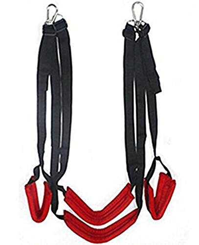 ZIOOER Fetish Bed Restraints Bondage Love Swing Set, Black Red