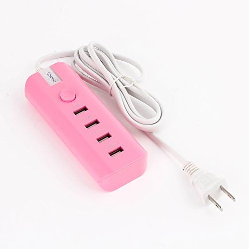 Tiwkich Super Speed 4 Ports Usb Wall Charger with on/off power switch Desktop Charging Station Power Strip Universal Smart Ac Travel Home office Charger Fast Charging Power Adapter supply for Apple for Iphone 6,iphone 6 Plus,iphone 5, 5s, 5c, 4s, 4, Ipad Air, 4, 3, 2, Samsung Galaxy S6 S5, S4, S3, S2, Note 3, Note 2; HTC One,Tablet PC.Cellphone ,smartphone and other USB Devices-Pink