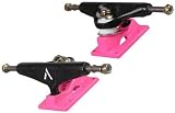 Venture Low (Set of 2) Skateboard Trucks - 5.0 Inch - Pink Base - Black Hanger