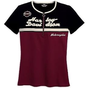 Harley-Davidson® Women's Short Sleeve 1/4-Zip Tee Shirt. Embroidery. 99106-10VW