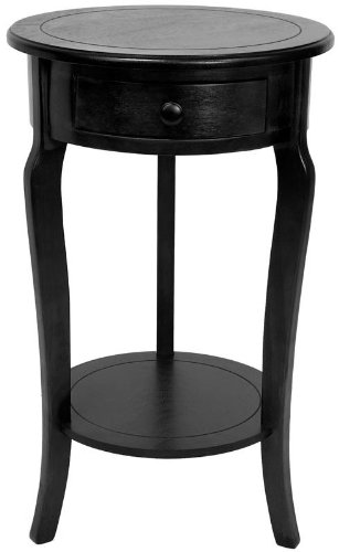 Round End Table with in Black