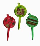 Tis the Season, Holiday Ornament Cupcake Picks - 12ct
