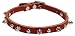 Omni Pet No.38LKS 3/8in Spiked Latigo Leather Collar 12in Burgundy
