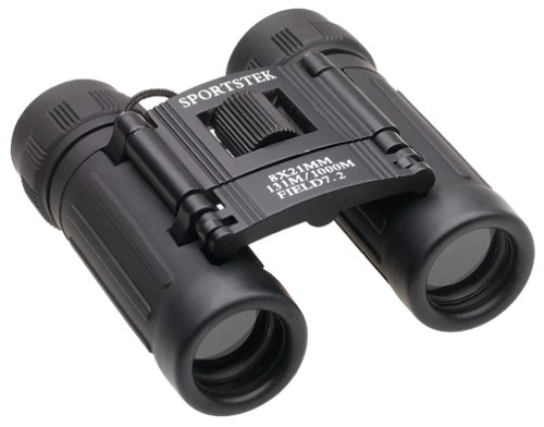 Digital Concepts 8X21 Black Rubber Coated Ultra Compact Binoculars w/case, strap & cleaning cloth
