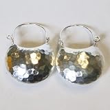 Thaimart Beautiful Hammered Earrings 97-99.5% Silver By Karen Hilltribe