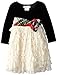 Bonnie Jean Little Girls' Dress Black Stretch To Ivory Eyelash Skirt