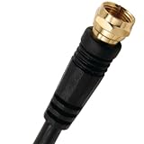 GE 23210 RG59 Coaxial Video Cable with F Plugs at Each End (Black, 25 Feet)