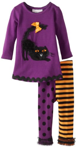 Bonnie Baby Baby Girls' Cat Applique Legging Set