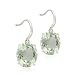 Sterling Silver Oval-Shaped Green Amethyst Earrings