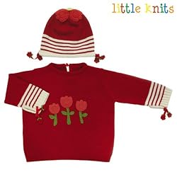 Little Knits Tulips Sweater 0-6 Months (Hat Sold Separately)