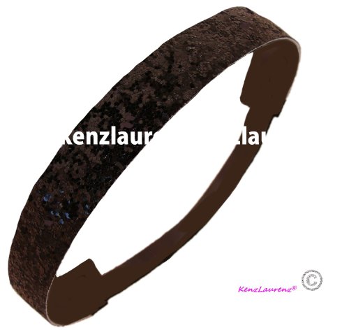 Black Glitter Headband by Kenz Laurenz - Elastic Stretch Sparkly Headbands for Teens Girls Women Softball Volleyball Basketball Sport Teams Set Pack Store