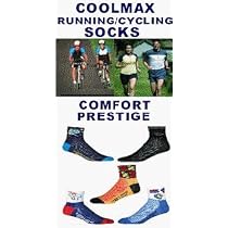 6 PAIRS COOLMAX SOCKS (DEFEET, SOCKGUY, AND LIN MIX) RUNNING/CYCLING SOCKS - MOSTLY DARK